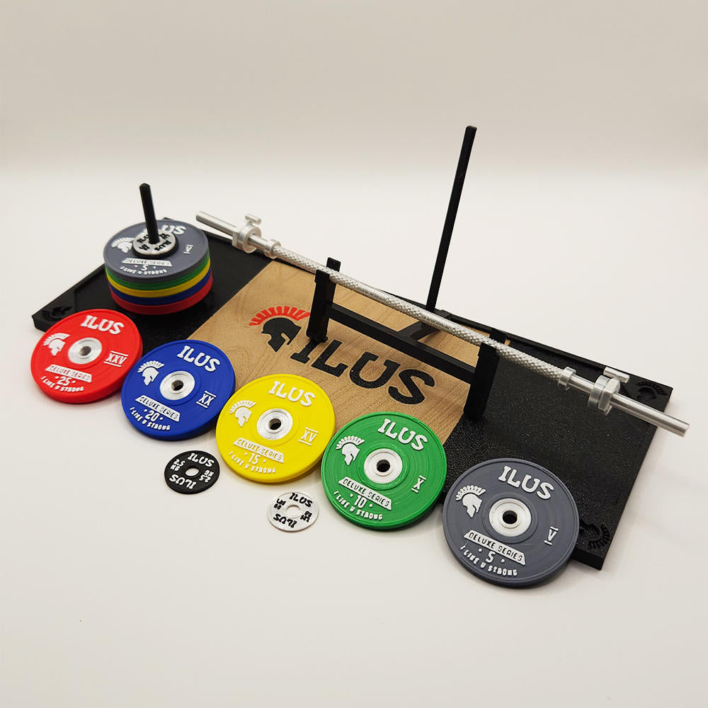 Mini Deadlift + Set Discos ILUS Uretano 5 a 25 kg