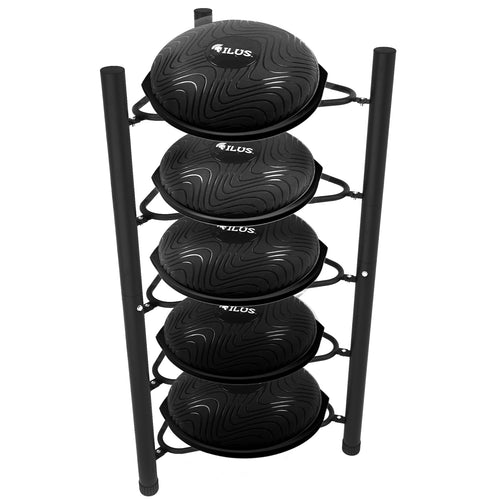 5 ILUS Bosu Balls + Rack