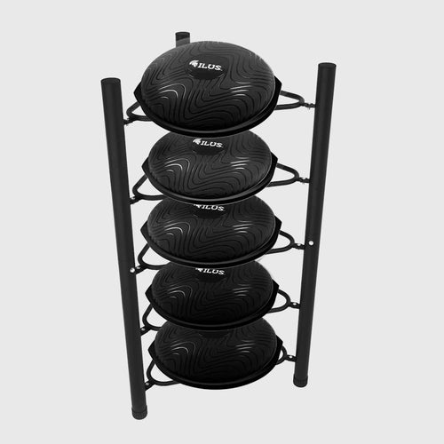 5 ILUS Bosu Balls + Rack
