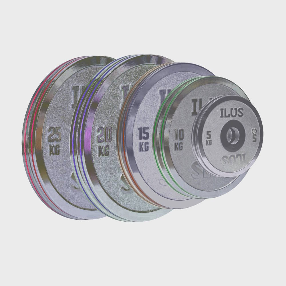 Set ILUS Steel Calibrated Plates 5 to 25 kg