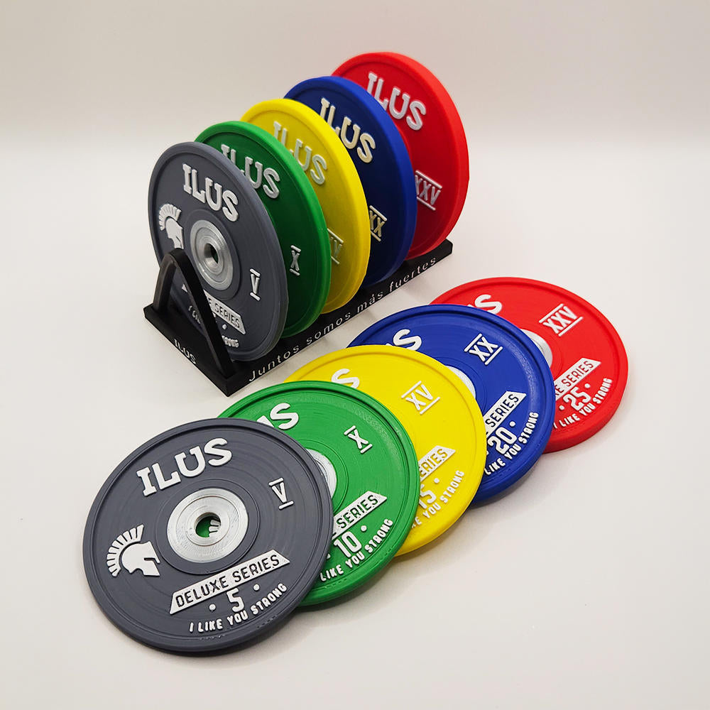 Set 10 Posavasos ILUS: Mini Discos ILUS Uretano 5 a 25 kg