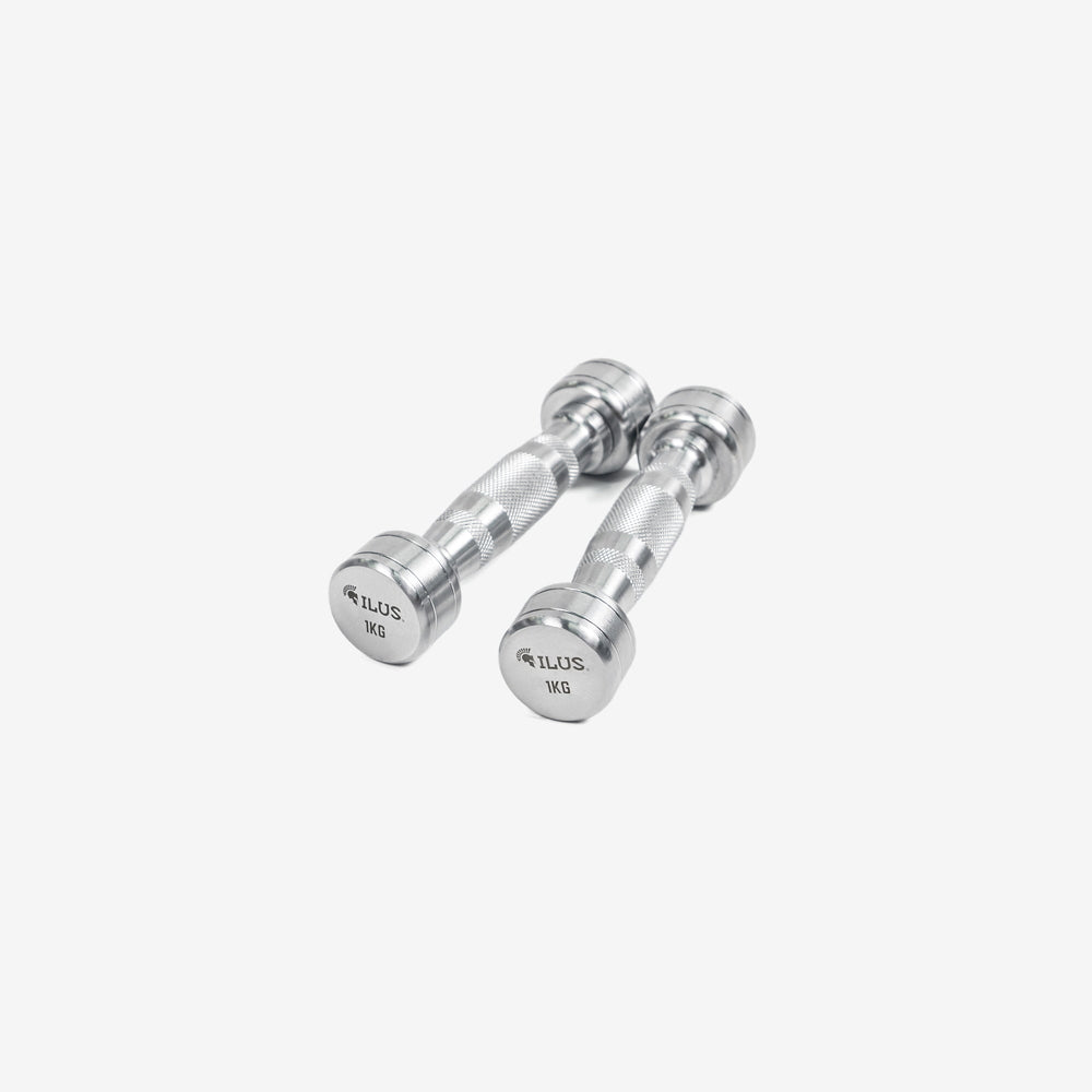 Set Mancuernas Hard Chrome ILUS 1 a 10 kg + Rack