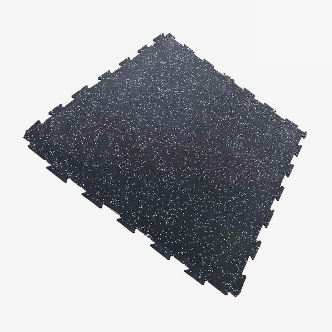 Piso de Gimnasio Interlock EPDM Negro/Gris 8 mm