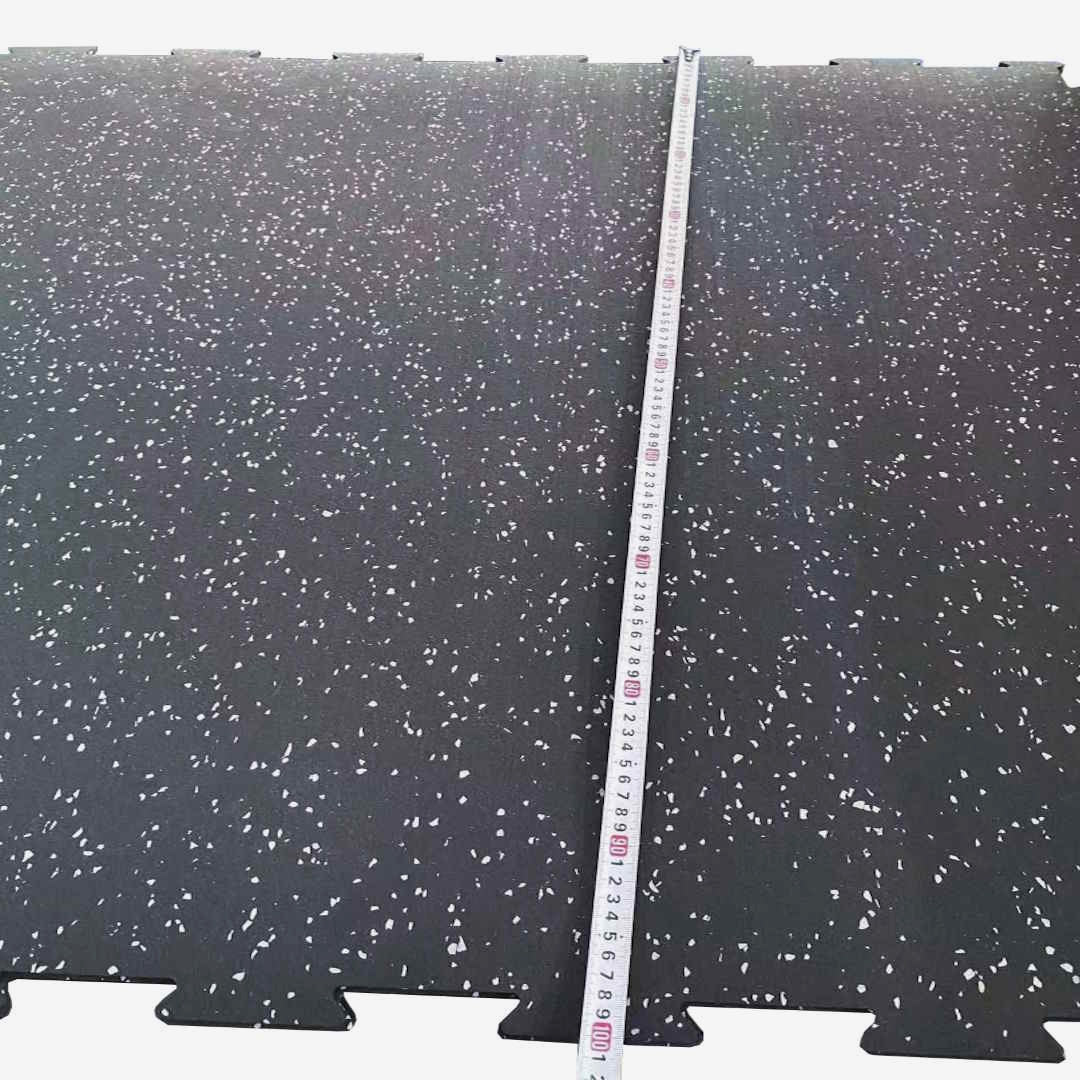 Piso de Gimnasio Interlock EPDM Negro/Gris 8 mm