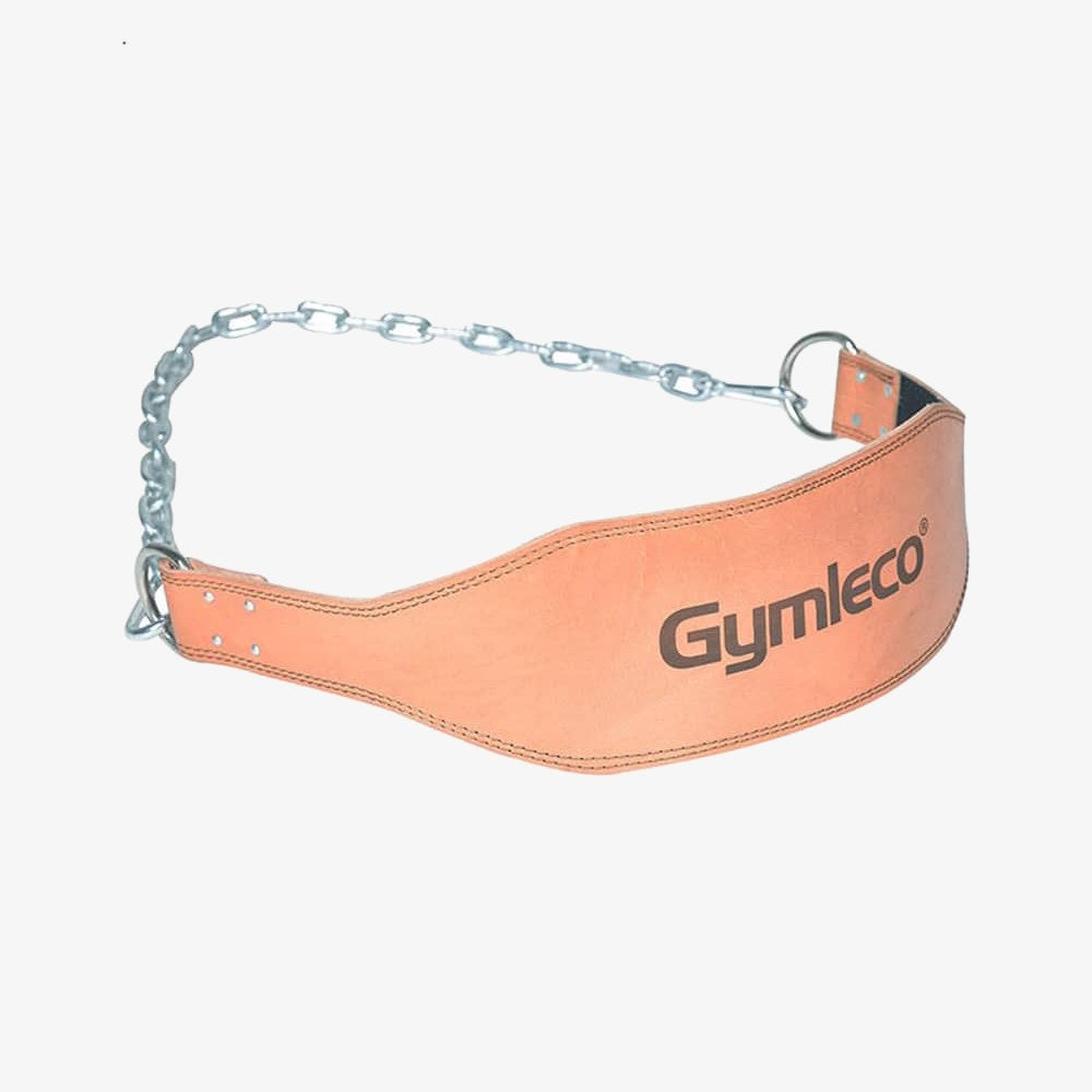 Gymleco Dips Belt In Leather With Chain