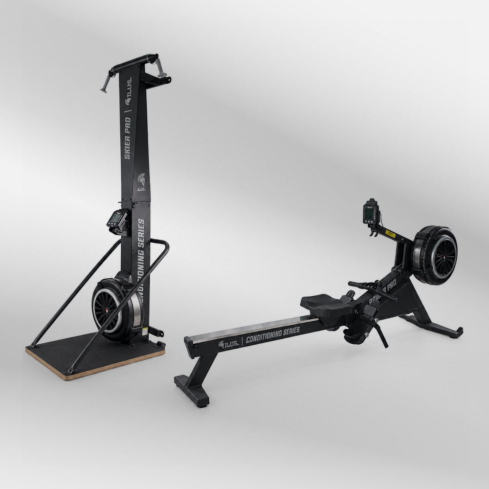 ILUS Skier Machine PRO  w/ Floor Platform  + Rower PRO Conditioning Series