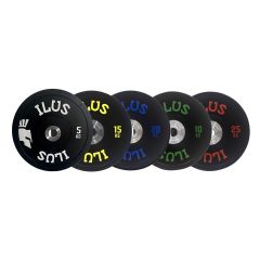 Set Discos Bumpers ILUS Elite Black 5 a 25 kg